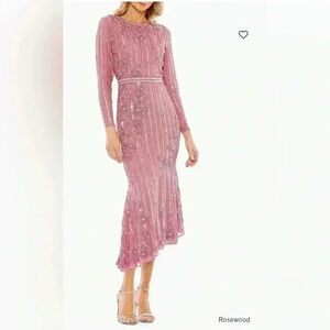 Mac Duggal Embellished Long-Sleeve Midi-Dress Plus Size 20 NWT